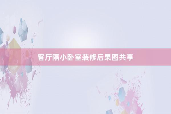 客厅隔小卧室装修后果图共享
