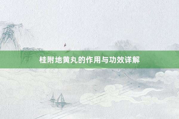 桂附地黄丸的作用与功效详解