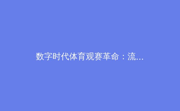数字时代体育观赛革命：流媒体技术如何重塑全球体育产业格局