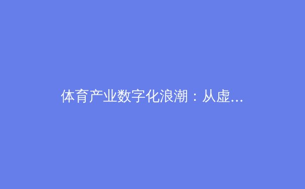 体育产业数字化浪潮：从虚拟赛事到粉丝经济新生态 - 4